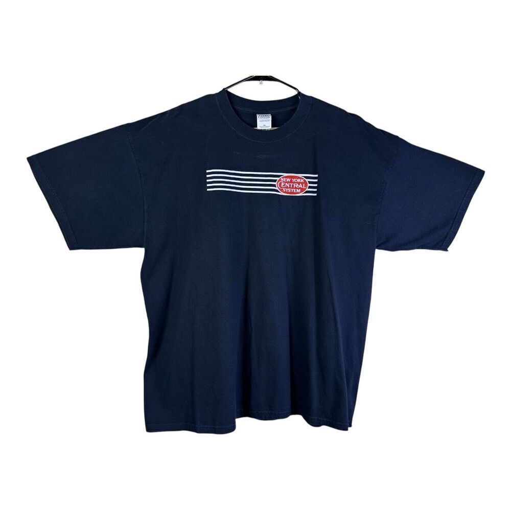 New York Central System Railroad Dk Black T-Shirt Size XXL Railway Embroidered